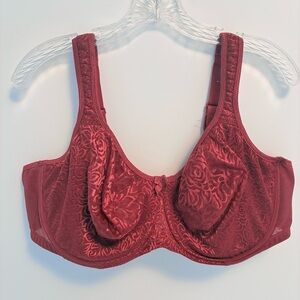 Breezies Intimates Wild Rose Seamless Underwire Support Bra Fig Size 48D